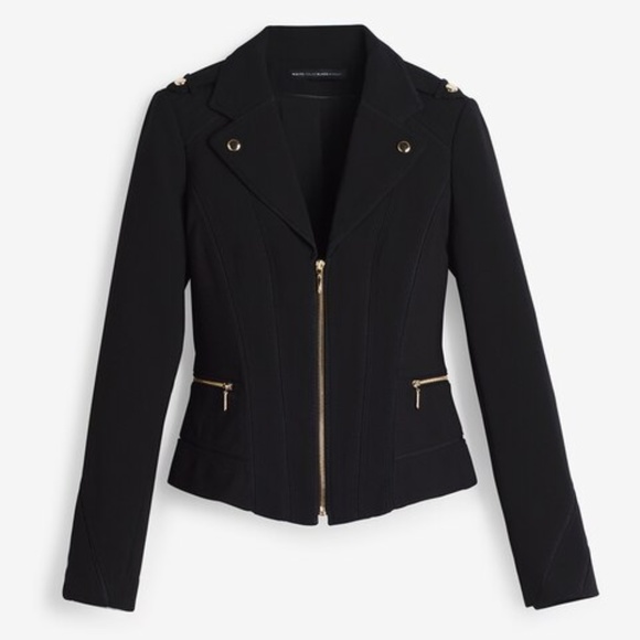 White House Black Market Jackets & Coats Whbm Black Gold Moto